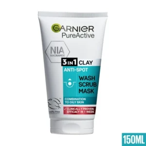 Pure Active 3-in-1 Clay Face Cleansing Wash- Scrub- Mask - 150ml